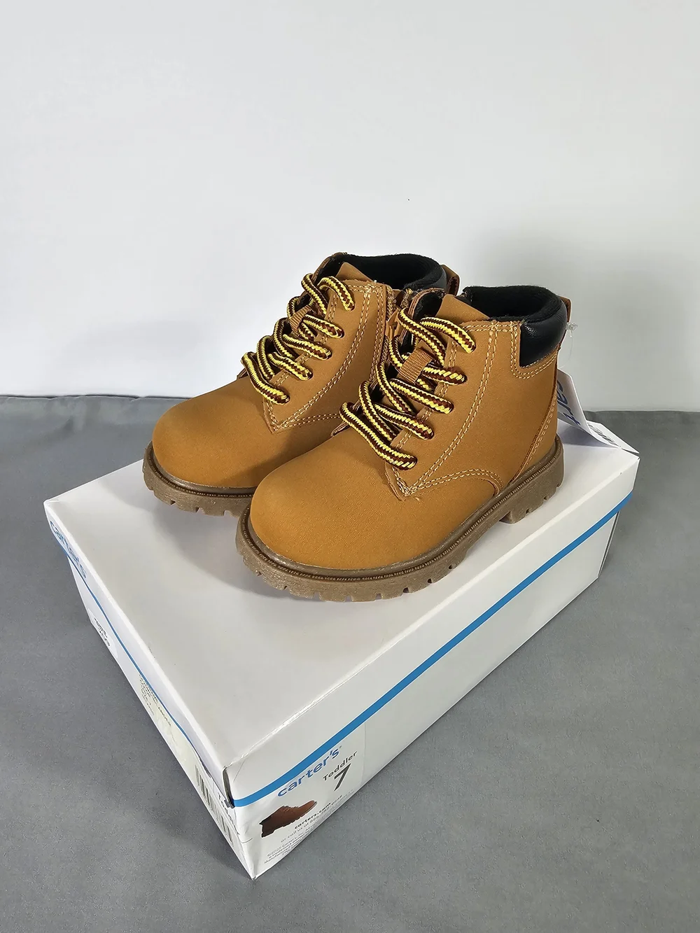 Carter's Lander Tan Toddler Lace-Up Boots Size 7 New With Box